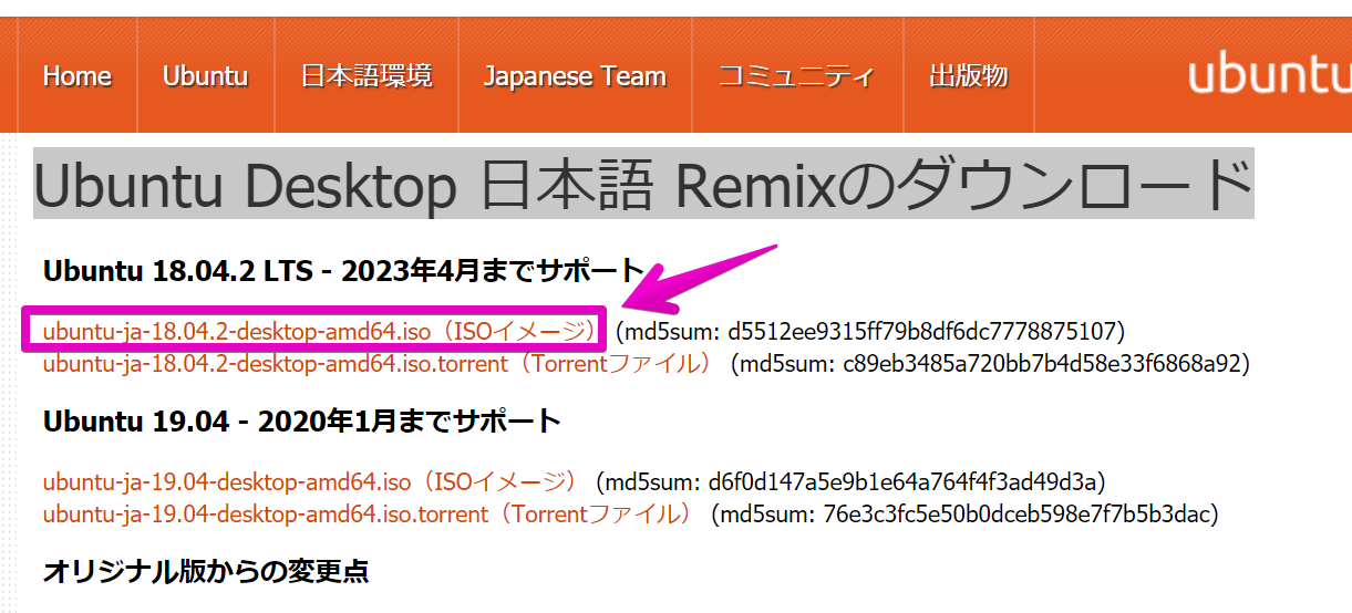 UbuntuのISOイメージ公開サイト